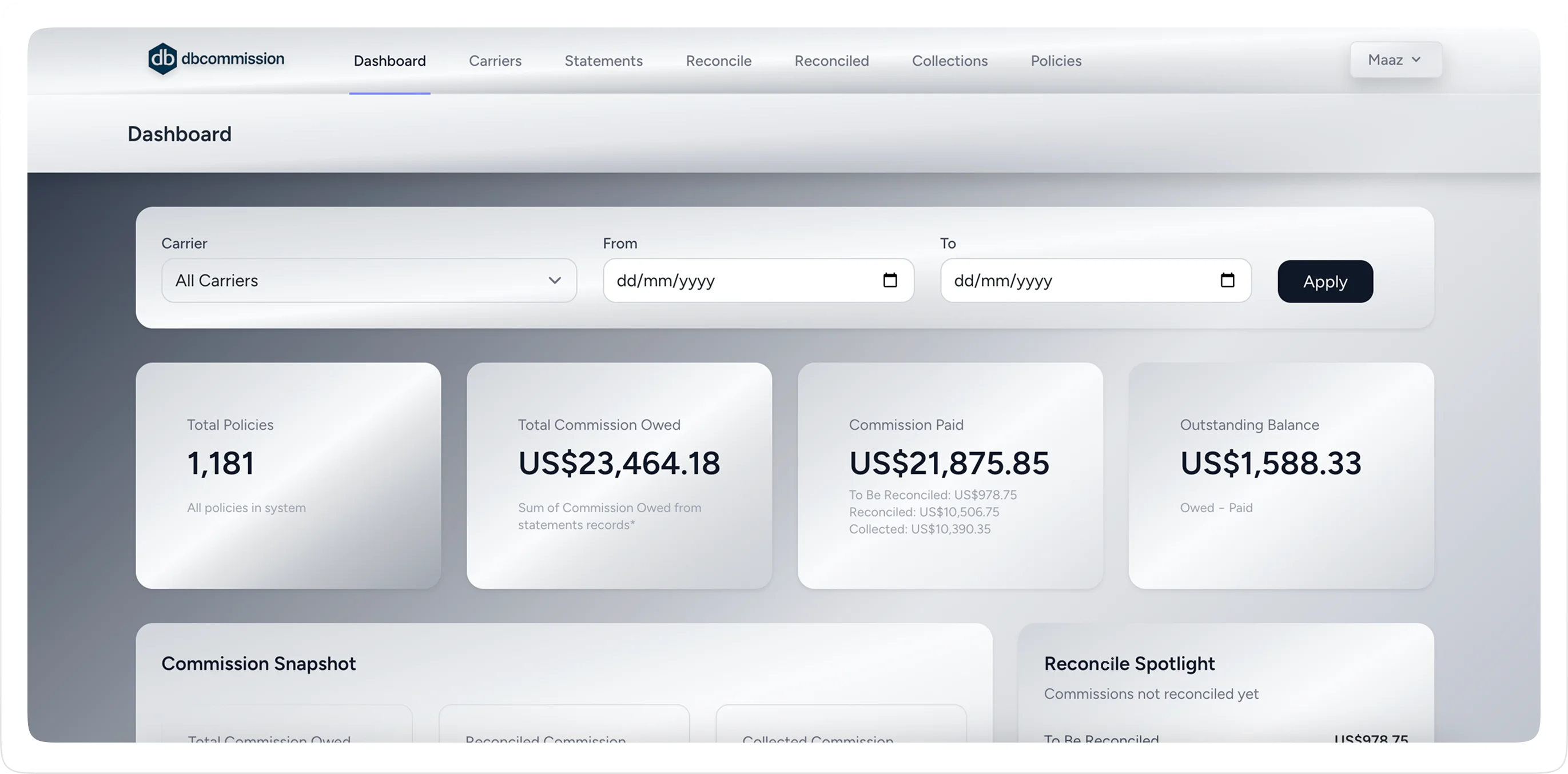 Dashboard View